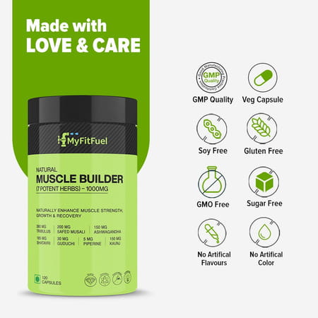 Myfitfuel Natural Muscle Herbs (7 Herbs) 1000mg (60 Capsules) Enhance Muscle Strength & Recovery.