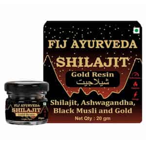 Fij Ayurveda Shilajit/shilajit Gold Resin (semi Liquid)|ashwagandha, Black Musli & 24k Gold - 1x20gm