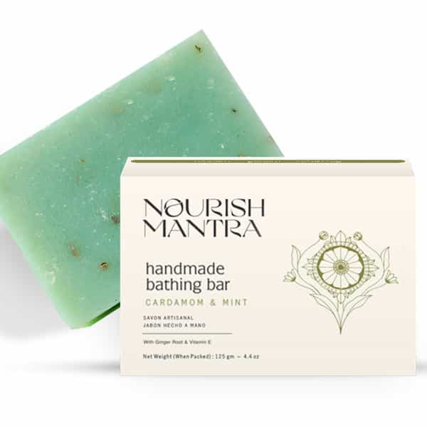 Nourish Mantra Handmade Bathing Soap (Cardamom & Mint) -125G