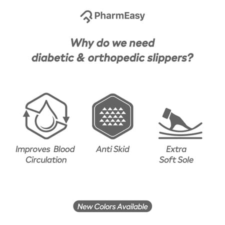 Pharmeasy Diabetic & Orthopedic Slippers -Men Blue- Size Uk-10