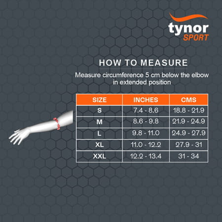 Tynor Elbow Support Air | Black & Orange | Xl | 1 Unit
