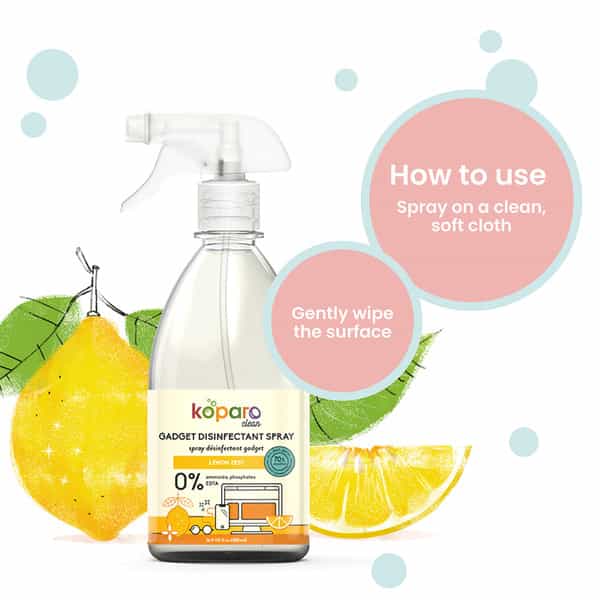 Koparo Gadget Disinfectant Cleaner - Lemon Zest - Natural & Non Toxic - Eco-Friendly - 500 Ml X 2