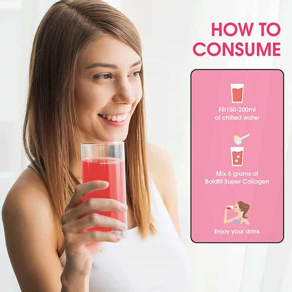 Boldfit Boldskin Collagen Supplement For Women & Men Watermelon Flavor - 200Gm