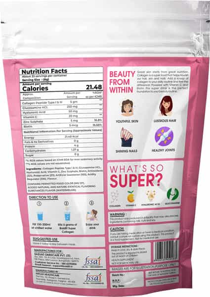Boldfit Boldskin Collagen Supplement For Women & Men Watermelon Flavor - 200Gm