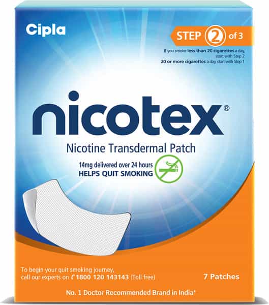 Nicotex Nicotine Patch 14Mg (7 Patches)|Helps Quit Smoking|