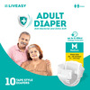Liveasy Adult Diaper Tape Style (M)-10|Anti Bacterial And Odour Lock Technology - Waist 28-45 Inch