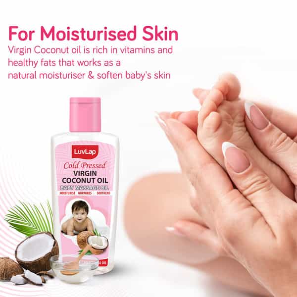 Luvlap Cold Press Virgin Coconut Baby Massage Oil 100Ml Pink