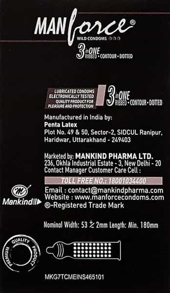 Manforce Wild 3 In 1 Chocolate Flavoured Condoms Pack Of 10