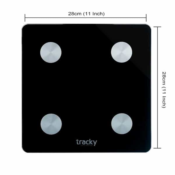 Tracky 4 Electrode Weighing Scale | Sync 13 Body Metrics Via App | Smart Bmi & Body Fat Analyzer