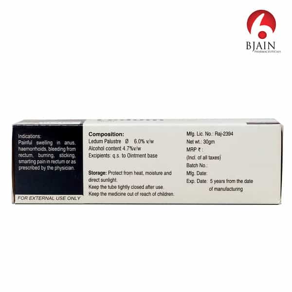 Bjain Ledum Ointment For Insect Bites . Minor Swelling & Skin Irritation - 30Gm