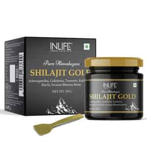 Inlife Shilajit Gold | Original Himalayan Shilajeet Resin | 75% Fulvic Acid | Lab Tested - 20g