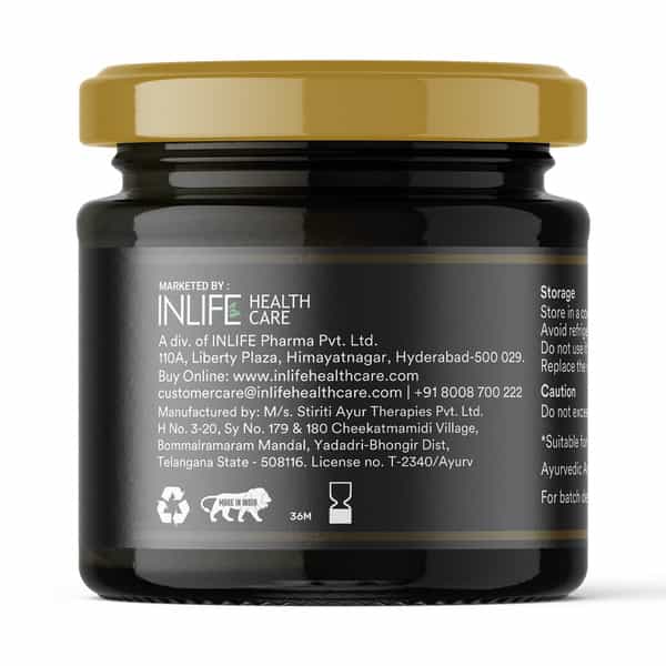 Inlife Shilajit Gold | Original Himalayan Shilajeet Resin | 75% Fulvic Acid | Lab Tested - 20G