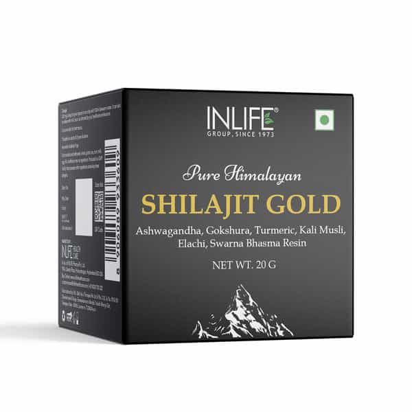 Inlife Shilajit Gold | Original Himalayan Shilajeet Resin | 75% Fulvic Acid | Lab Tested - 20G