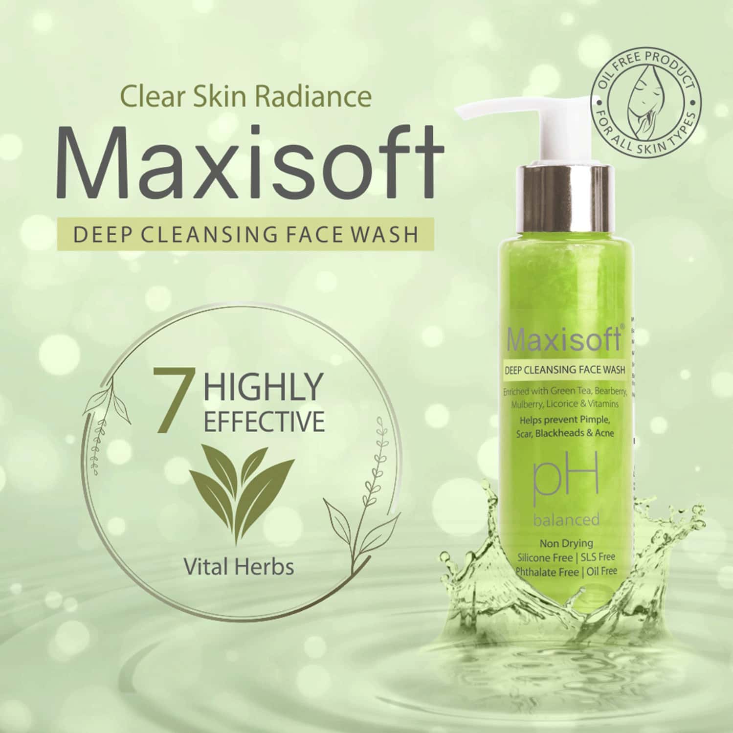 Buy MAXISOFT DEEP CLEANSING FACE WASH (100 ML PACK OF 3) Online & Get