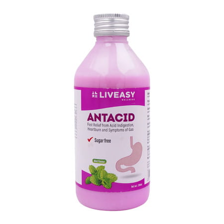 Liveasy Wellness Antacid Mint Flavour Sugar Free Bottle Of 200ml Oral Liquid
