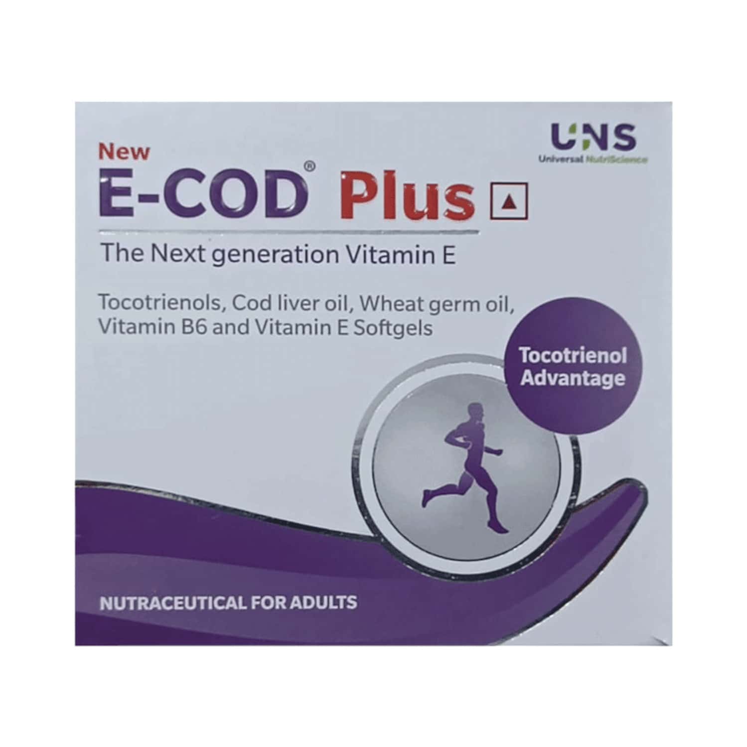 E-cod Plus Next Generation Vitamin E Supplement Softgels For Muscle Cramps & Nafld (10x15 Softgels)