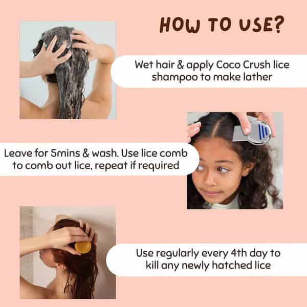 Coco Crush Ayurvedic Anti Lice Shampoo | Kills Lice/Eggs/Nits | 100% Naturally - 200Ml