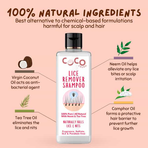 Coco Crush Ayurvedic Anti Lice Shampoo | Kills Lice/Eggs/Nits | 100% Naturally - 200Ml