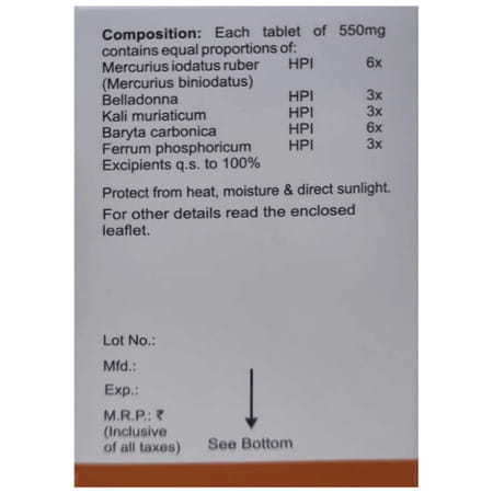 Baksons Homoeopathy Tonsil Aid Paediatric Tablet 25 No'S
