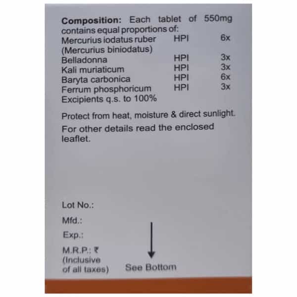 Baksons Homoeopathy Tonsil Aid Paediatric Tablet 25 No's