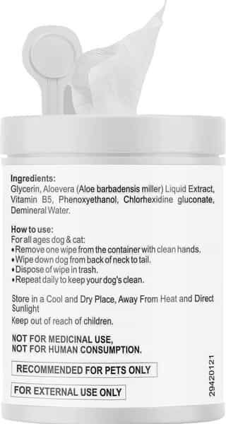 Petvit Cleansing & Grooming Wipes For Dog And Cat Enriched With Vitamin B5 & Aloe Vera - 50 Wipes
