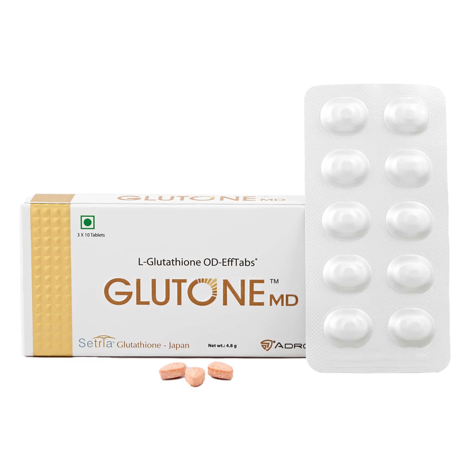 Glutone Md Od-ef Tablets With Setria L-glutathione 100mg For Glow And Even Skin Tone 30 Tablets