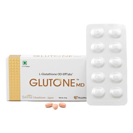 Glutone Md Od-Ef Tablets With Setria L-Glutathione 100mg For Glow And Even Skin Tone 30 Tablets