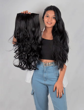 Streak Street Clip-In 24" Out Curl Natural Black Hair Extensions