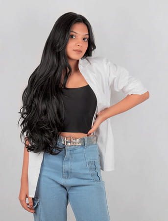 Streak Street Clip-In 24" Out Curl Natural Black Hair Extensions