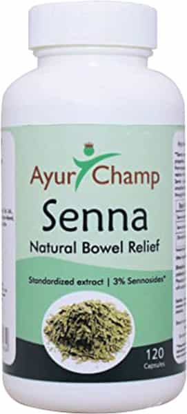 Buy AYUR CHAMP SENNA CAPSULES 450 MG - 120 CAPSULES Online & Get Upto
