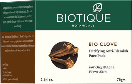 Biotique Bio Clove Purifying Anti Blmish Face Pack For Oily And Acne Prone Skin 75 Gm