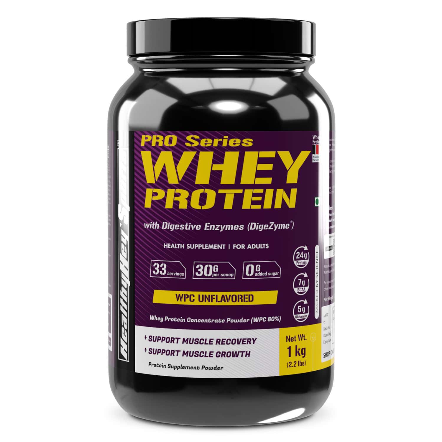 Healthyhey Sports Whey Protein Concentrate - Unflavoured - 1kg