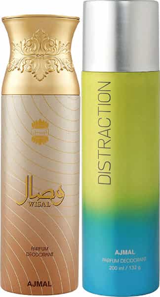 Ajmal Wisal For Women And Distraction For Men & Women Each 200Ml (Total 400Ml)