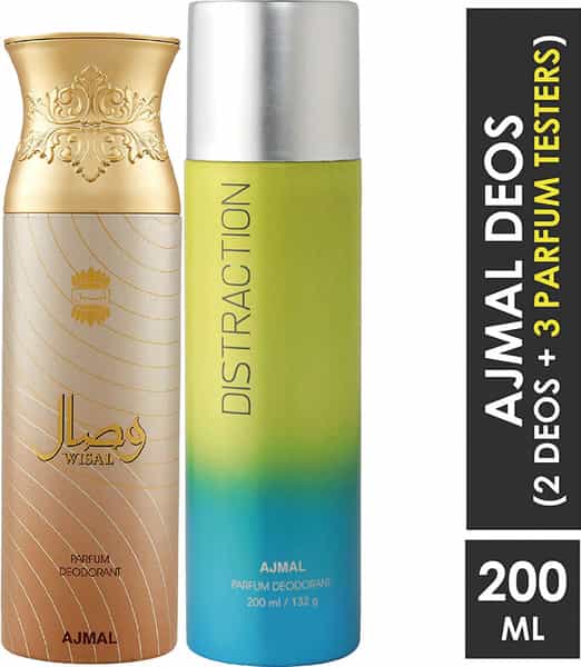 Ajmal Wisal For Women And Distraction For Men & Women Each 200Ml (Total 400Ml)