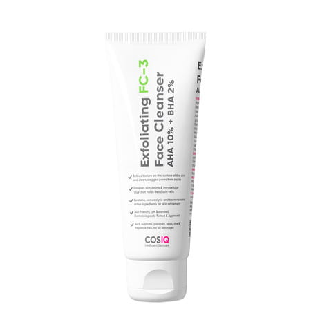 Cos-Iq Exfoliating Face Wash Fc-3 Aha Glycolic Acid & Bha Salicylic Acid 2%Ww | Men & Women 100 Ml
