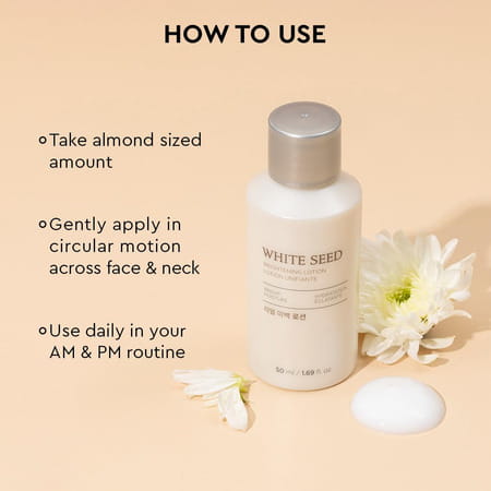 The Face Shop White Seed Brightening Lotion - Korean | Niacinamide | Even Skin Tone - 50ml
