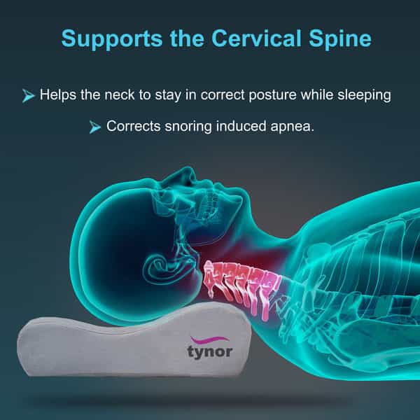 Tynor Contoured Cervical Pillow Grey Universal Size 1 Unit
