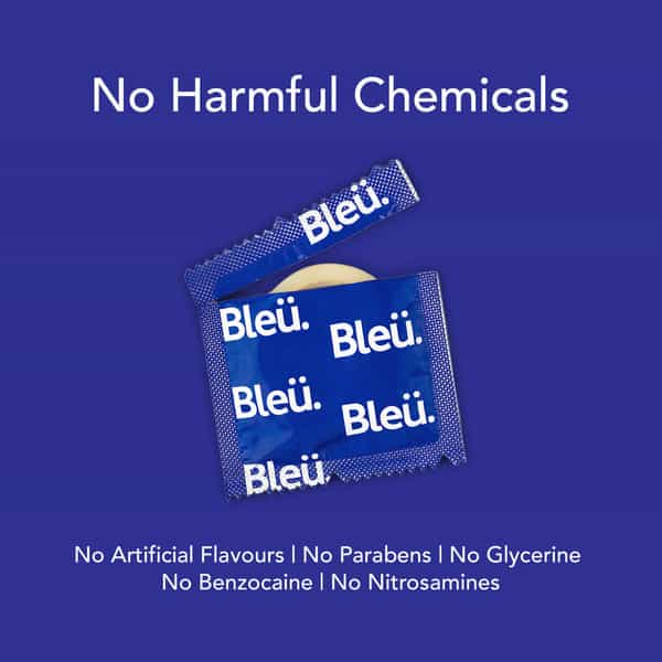 Bleu Super Ultra Thin Condoms For Men | Vegan Highest Grade Natural Latex For Sensitive Skin|8 Count