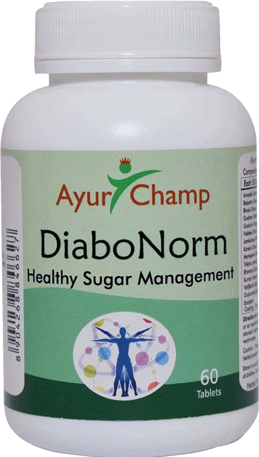 Ayur Champ - Pack Of 5 - Diabo Norm | Healthy Sugar Management | Herbal Supplement | 60 Tablets