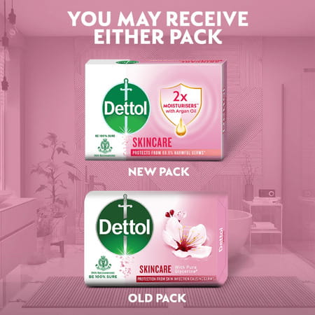 Dettol Skincare Moisturizing Beauty Bathing Soap Bar 125gm Pack Of 4