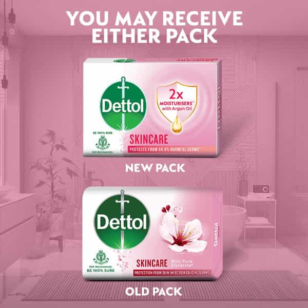 Dettol Skincare Moisturizing Beauty Bathing Soap Bar 125Gm Pack Of 4
