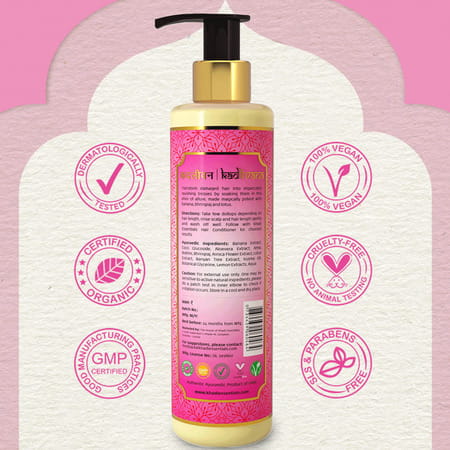 Khadi Essentials Banana Bhringraj Hair Shampoo With Lotus Aloe Vera For Damaged Frizzy Hair -200 Ml