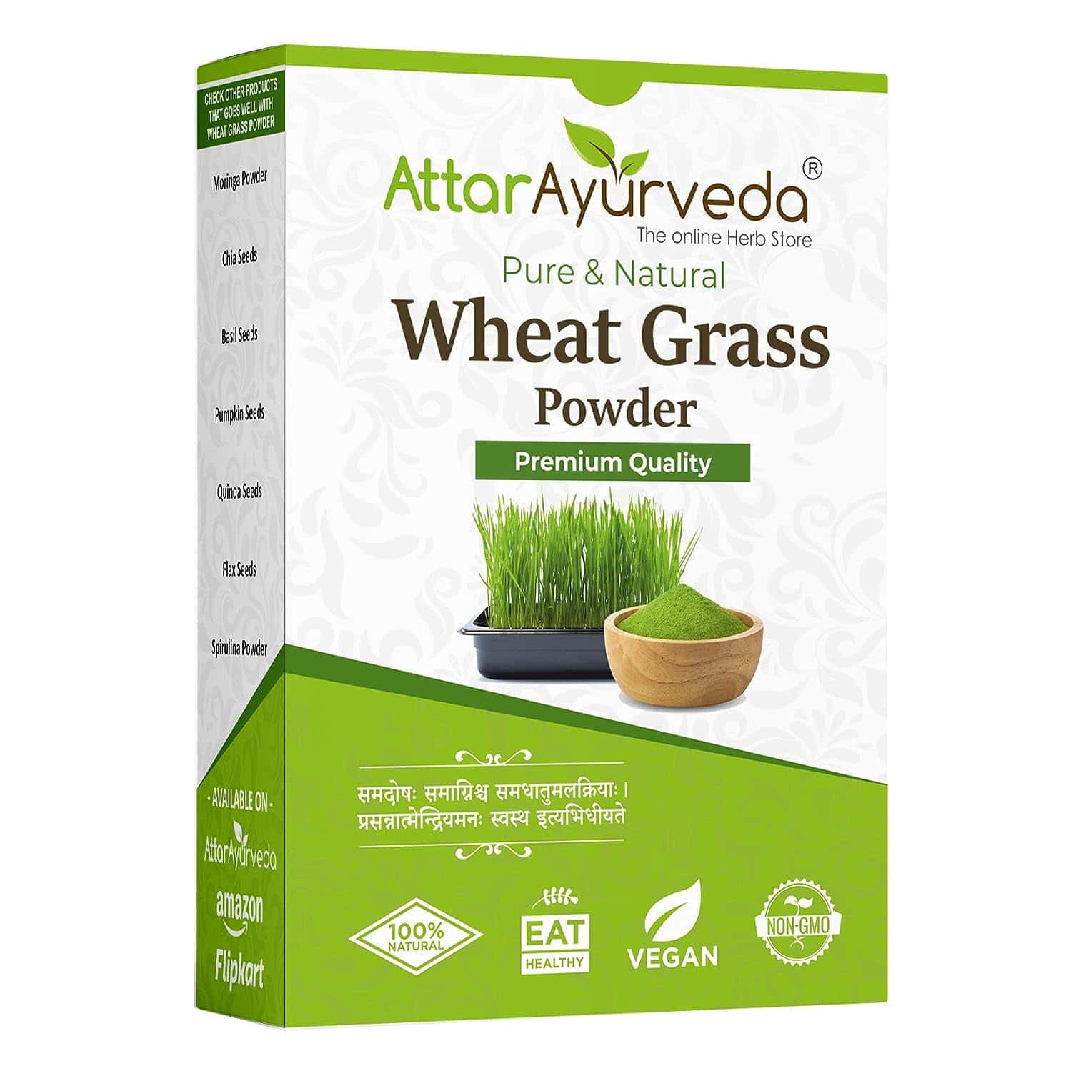 Attar Ayurveda 100% Natural Wheat Grass Powder (100 Gram)