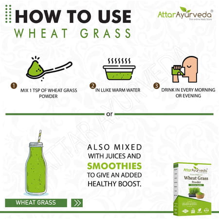 Attar Ayurveda 100% Natural Wheat Grass Powder (100 Gram)