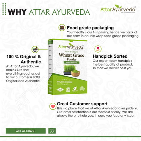 Attar Ayurveda 100% Natural Wheat Grass Powder (100 Gram)