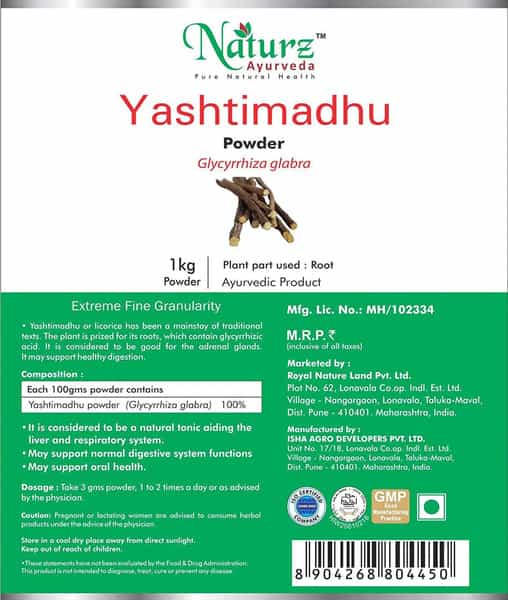 Naturz Ayurveda Yashtimadhu Powder - 1 Kg Grey