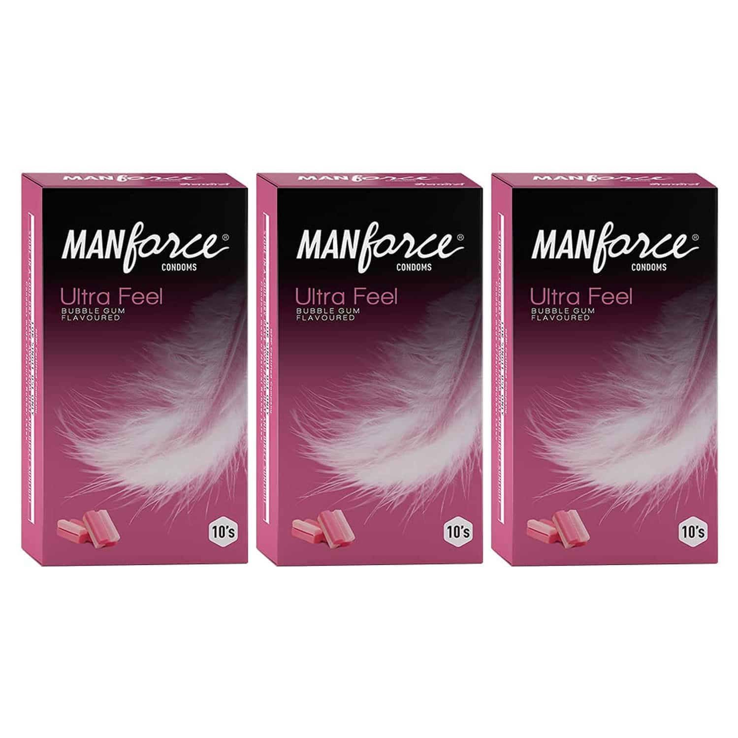 Manforce Bubblegum Ultra Feel Condoms 10 No's (pack Of 3)