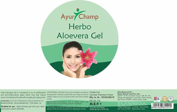 Ayur Champ Herbo Aloevera Gel - 50G Pack Of 4