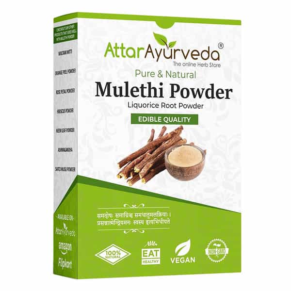 Attar Ayurveda Pure & Natural Mulethi Powder For Skin Whitening (200Gm)