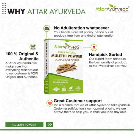Attar Ayurveda Pure & Natural Mulethi Powder For Skin Whitening (200gm)